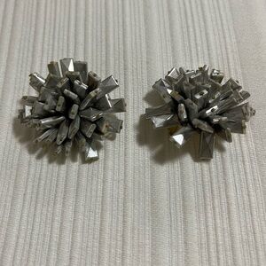 Vintage Silver Spike Cluster Clip-On Earrings